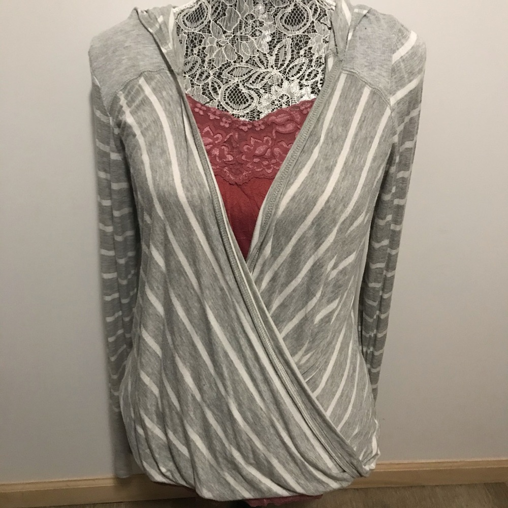 Maurices Gray striped shirt
